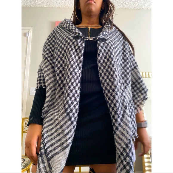 SOLD- Charter Club Plaid Scarf Cape